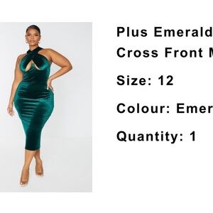 PrettyLittleThing Emerald Green Midi Dress